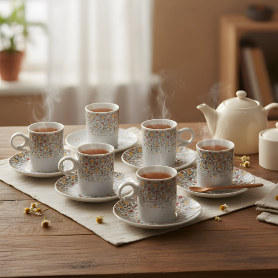 Porcelain Teacup Set 6 Pcs
